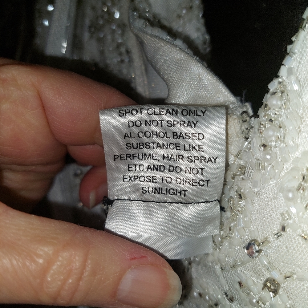 Beautiful Beaded White Couture Dress - Picture 14 of 16